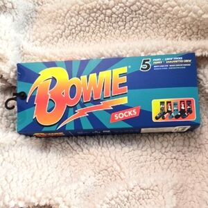 David Bowie Icon Legend Socks Rock Lightning Bolt Rebel Rebel 5 pair pack New!